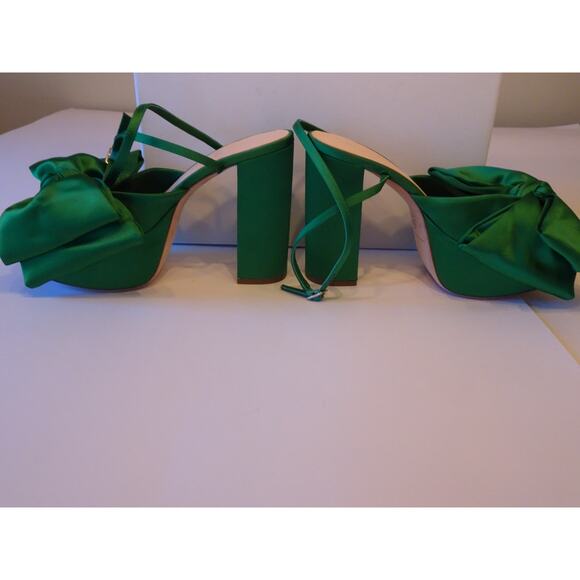Loeffler Randall Camellia Emerald Green Platform Bow Sandals Pumps NWOT 698 Sz 7 - Picture 6 of 14